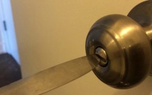 open a deadbolt lock with a knife